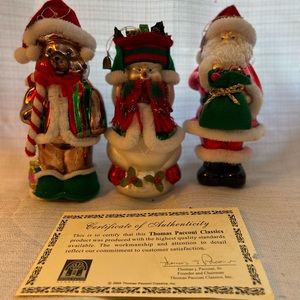 Thomas Pacconi Meduim sized Christmas Ornaments - bear - Santa - snowman